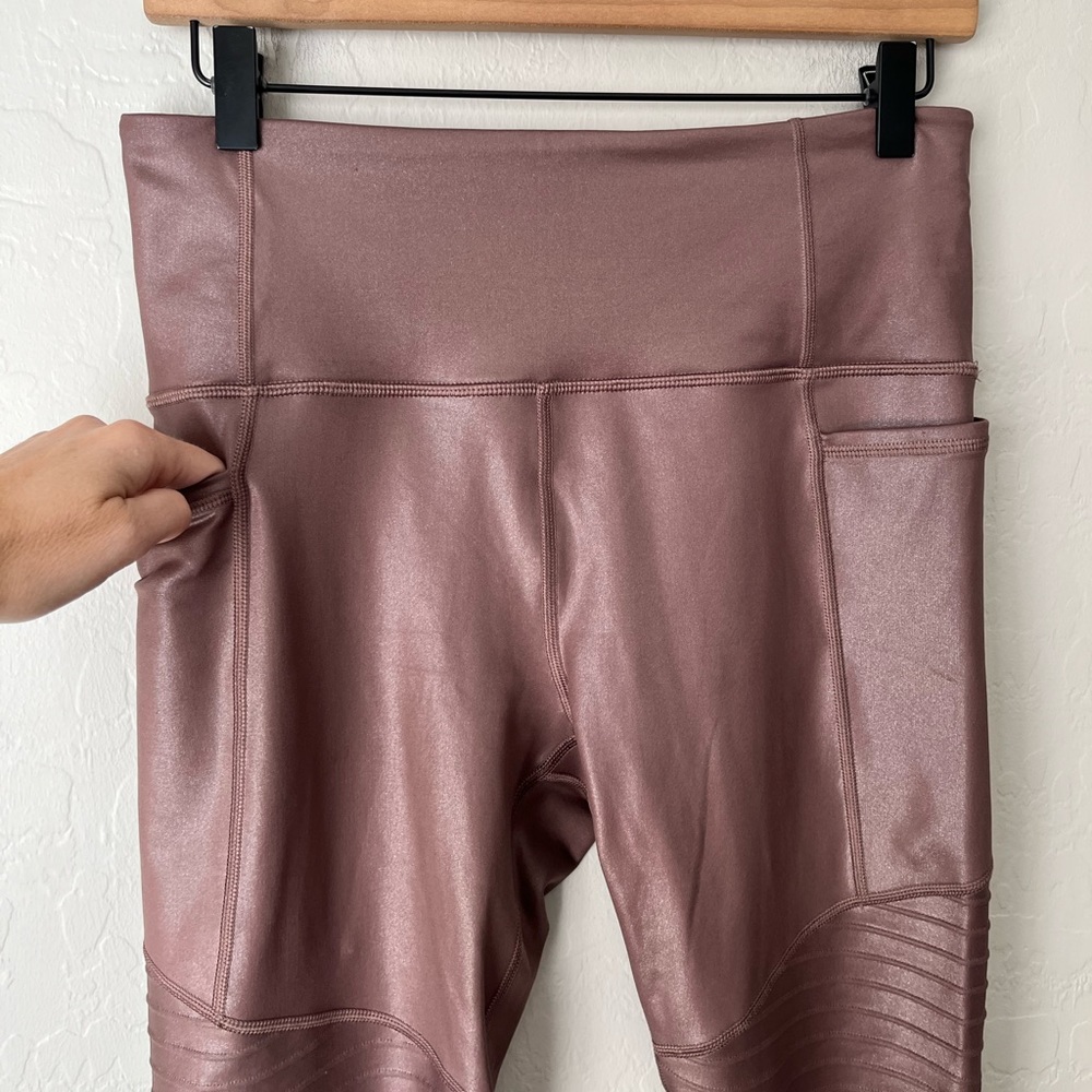 Athleta Inclination Moto tights shimmer brown M - Picture 7 of 11